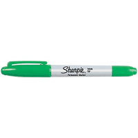 Dymo Sharpie Twin Tip Permanent Marker, Fine/Ultra Fine Point, Green