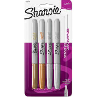 Dymo Sharpie Metallic Permanent Markers, Fine Point, Assorted Metallic