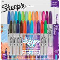 Dymo Sharpie Electro Pop Permanent Markers, Fine Point, Assorted Colors