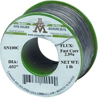 AIM Solder Fastcore 2.5% Activated Rosin Solder, Snc100C, Lead Free, .032