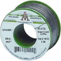 AIM Solder FASTCORE 2.5% ACTIVATED ROSIN SOLDER, SNC100C, LEAD FREE, .062, NULL