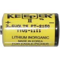 Eagle Picher Battery, Non-Rechargeable, 1/2 AA, Lithium Thionyl Chloride, 3.6 VDC, 1.2Ah