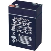 Eagle Picher Battery, Rechargeable, Rectangular, Lead Acid, 6VDC, 4.5Ah, Quick Disconnect: 0.187