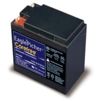 Eagle Picher Battery, Rechargeable, Rectangular, Lead Acid, 6VDC, 58Ah, Bolt Fastened, Carefree