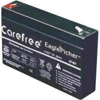 Eagle Picher Battery, Rechargeable, Rectangular, Lead Acid, 6VDC, 7Ah, Quick Disconnect: 0.187