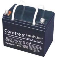 Eagle Picher Battery, Rechargeable, Rectangular, Lead Acid, 12VDC, 33Ah, Bolt Fastened, Carefree