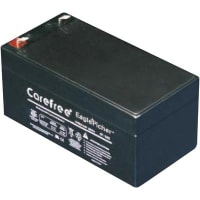 Eagle Picher Battery, Rechargeable, Rectangular, Lead Acid, 12VDC, 3Ah, Quick Disconnect: 0.187