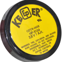 Eagle Picher Battery, Non-Rechargeable, Coin/Button, Lithium Thionyl Chloride, 3.6 VDC, 1Ah