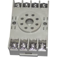 Eagle Signal Relay Socket, 8 Pin Octal, 2 Pole, DIN Rail Mount, 264 VAC, for B506 Series