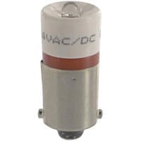 EAO LED, Single Color, BA9, Red, Lumi Intensity 350 mcd, 12mA, 24VAC/DC