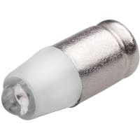 EAO LED, Single Color, T-1 3/4MG, White, Lumi Intensity 750 mcd, 2.5/5mA, 24VAC/DC