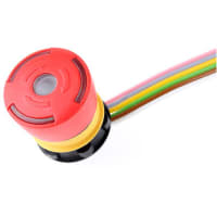 EAO E-Stop, 32mm, 1NC+1NO, MAINT, Twist-Unlock, Red LED Illuminated, 5A, 250VAC, Ribbon