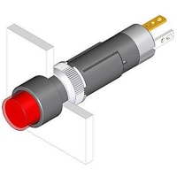 EAO Pushbutton Actuator, Round, 9mm, 1NO, MOMENTARY, Illuminative, 0.8A, 50VAC/DC, Solder