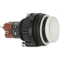 EAO Pushbutton Actuator, Raised, Round, 1NC+1NO, MOM, LED Illuminative, 5A, 250VAC, Solder