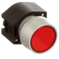 EAO Indicator Actuator, Round, 29mm, Non-Illuminative, MOM, Red Lens, Aluminum Bezel