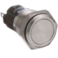 EAO Pushbutton Switch, 16mm, Steel, Flat, MOM, Non-Illuminated, IP65, 5A, 250VAC, Solder