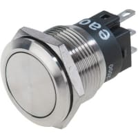 EAO Pushbutton Switch, 19mm, Steel, Flat, MAINT, Non-Illuminated, IP65, 5A, 250VAC, Solder