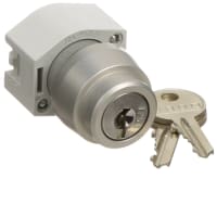 EAO Keylock Switch Actuator, Round, 29mm, 2 Position, Rest(a)-MAINT, IP65, Aluminum Bezel