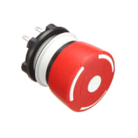 EAO E-Stop Switch, Round, 32mm, 1NC, Gray Housing, Red Cap, Slow Make, 5A, 250VAC, Gold