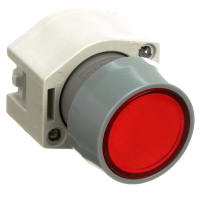 EAO Indicator Actuator, Round, 29mm, Non-Illuminative, MOM, Red Lens, Gray Bezel