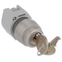 EAO Keylock Switch Actuator, Round, 29mm, 2 Position, Rest-MAINT(a), IP65, Aluminum Bezel