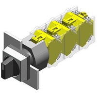 EAO Selector Switch Actuator, Square, 3 Pos, Short Handle, MOM-Rest-MAINT, Plastic Bezel