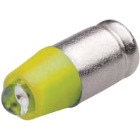 EAO LED, Single Color, T-1 3/4MG, Yellow, Lumi Intensity 280 mcd, 7/14mA, 24VAC/DC