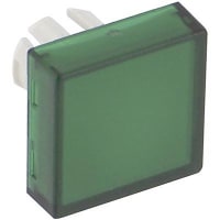 EAO Accessory, Lens, Flat, Plastic, Raised, Square, 15.3x15.3mm, Transp, Green Matte