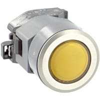 EAO Indicator Actuator Round 29mm LED Illuminative Yellow Lens Aluminum Bezel Screw