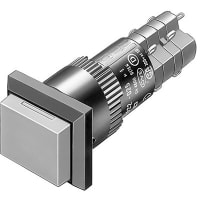 EAO Pushbutton Actuator, 1NC+1NO, MAINT, Rect, 18x24mm, Illuminative, Gold, 5A, 250VAC, Sldr