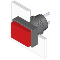 EAO Indicator Actuator Rectangle 18mm x 24mm Raised IP40 Solder 2.8 X 0.5