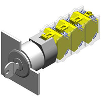 EAO Keylock Switch Actuator, Flush, 35mm, 2 Position, Rest(a)-MAINT(a), IP65, Alum. Bezel