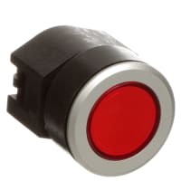 EAO Indicator Actuator, Flush, 35mm, Non-Illuminative, MOM, Red Lens, Aluminum Bezel