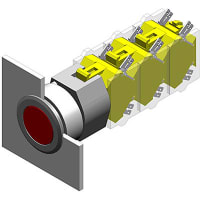 EAO Indicator Actuator, Flush, 35mm, Non-Illuminative, MAINT, Yellow Lens, Aluminum Bezel