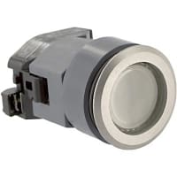 EAO Indicator Actuator, Flush, 35mm, Illuminative, MAINTAINED, Clear Lens, Aluminum Bezel