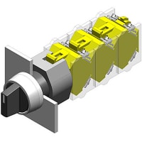 EAO Selector Switch Actuator, 29mm, 2 Position, Short Handle, Rest-MAINT, Metal Bezel