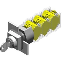 EAO Keylock Switch Actuator, Square, 30x30mm, 2 Position, Rest(a)-MAINT, Plastic Bezel