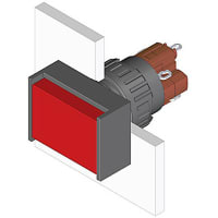 EAO Pushbutton Actuator, Raised, 18x24mm, 1NC+1NO, MOMENTARY, Illuminative, 5A, 250V, Solder