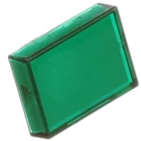 EAO Lens, Plastic, Flat, Rectangle, 15.3x21.5mm, Illuminative, Transparent, Green