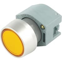 EAO Indicator Actuator, Round, 29mm, Non-Illuminative, MOM, Green Lens, Aluminum Bezel