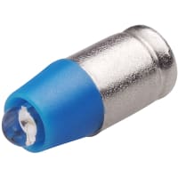 EAO LED, Single Color, T-1 3/4MG, Blue, Lumi Intensity 650 mcd, 7/14mA, 24VAC/DC