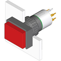 EAO Pushbutton Actuator, Raised, 18x24mm, 1NC+1NO, MOMENTARY, Illuminative, 0.1A, 42VAC/DC