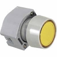 EAO Indicator Actuator, Round, 29mm, Non-Illuminative, MOM, Yellow Lens, Aluminum Bezel