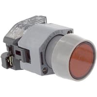 EAO Pushbutton Actuator, Round, 29mm, Plastic, Raised, MAINT, LED Illuminative, Red, Screw