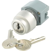 EAO Keylock Switch Actuator, Round, 29mm, 2 Position, Rest(a)-MAINT(a), IP65, Alum. Bezel