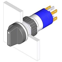 EAO Selector Switch Actuator, 2 Pos, 18mm, 1NC+1NO, Rest/MAINT, Illuminative, 5A, Solder