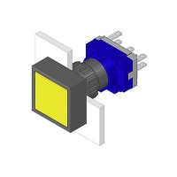 EAO Pushbutton Actuator, Square, 24x24mm, Raised, MOM/MAINT, LED Illuminative, Black