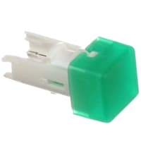 EAO Accessory, Lens With LED, Square, 7.5 x 7.5mm, Raised, Flat, Translucent Green