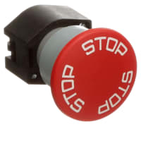 EAO Stop Actuator, Round, 40mm, MAINT, STOP Legend, Twist-To-Release, IP65, Plastic, Red