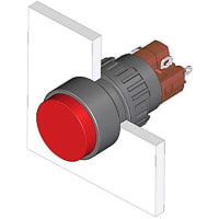 EAO Pushbutton Actuator, Raised, 18mm, 1NC+1NO, MOMENTARY, Illuminative, 5A, 250V, Solder